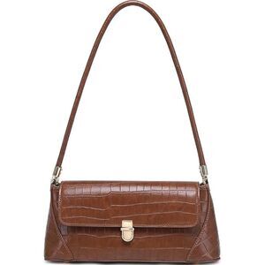 Women Crocodile Coffee Imported Vintage Retro Cute Hobo Tote Mini Clutch Bags